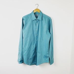 DKNY Slim Fit Teal Dress Shirt